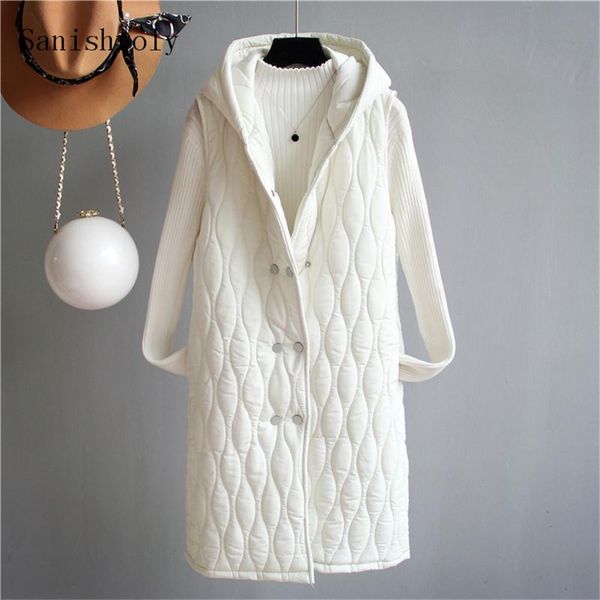 women's vests sanishroly women sleeveless hooded vest coats autumn winter warm cotton waistcoat jacket female midi long outwear s606, Black;white
women's vests sanishroly women sleeveless hooded vest coats autumn winter warm cotton waistcoat jacket female midi long outwear s606, Black;white
