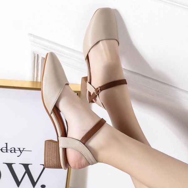lady wood heels gladiator sandalias closed toe korean thick mary janes buckle sandals spring retro slingback grandma shoes, Black
lady wood heels gladiator sandalias closed toe korean thick mary janes buckle sandals spring retro slingback grandma shoes, Black