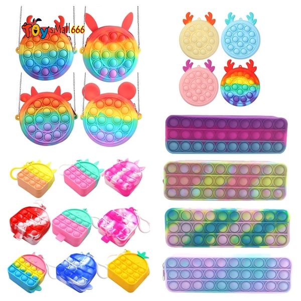 fidget toys pencil case handbag decompression toy party finger silicone rainbow pendant push bubble fashion handbags simple dimple relief cs
fidget toys pencil case handbag decompression toy party finger silicone rainbow pendant push bubble fashion handbags simple dimple relief cs