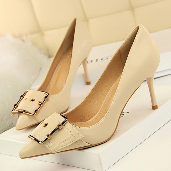 dress shoes fashion women pumps career ol woman high heels fine with heel shallow mouth pointed metal belt buckle, Black
dress shoes fashion women pumps career ol woman high heels fine with heel shallow mouth pointed metal belt buckle, Black