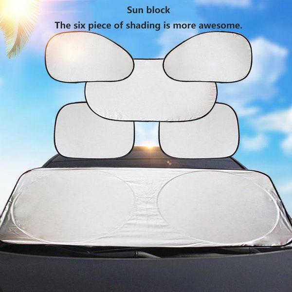 car sunshade silver six piece front / side slant back for heat and sun protection in summer windshield
car sunshade silver six piece front / side slant back for heat and sun protection in summer windshield