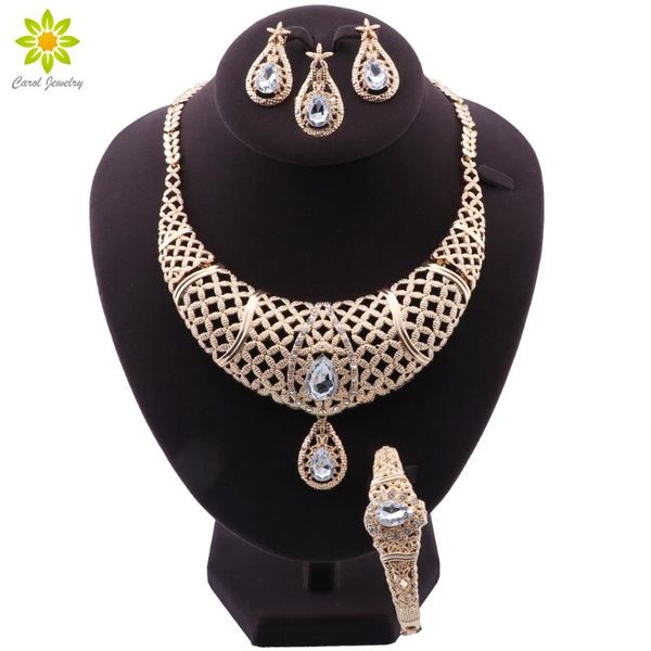 earrings & necklace dubai gold color jewelry sets african beads set women turkish bridal wedding crystal bracelet ring, Silver
earrings & necklace dubai gold color jewelry sets african beads set women turkish bridal wedding crystal bracelet ring, Silver