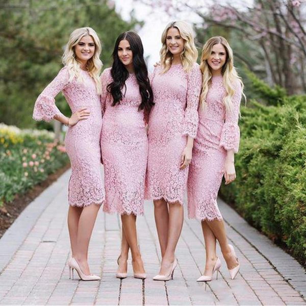 pink lace bridesmaid dress mermaid three quarter sleeves wedding party dresses zipper back, White;pink
pink lace bridesmaid dress mermaid three quarter sleeves wedding party dresses zipper back, White;pink