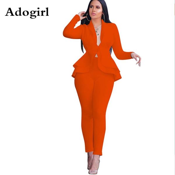 women's suits & blazers ruffle blazer and pants set office lady work day wear autumn full sleeve solid color two piece business uniform, White;black
women's suits & blazers ruffle blazer and pants set office lady work day wear autumn full sleeve solid color two piece business uniform, White;black