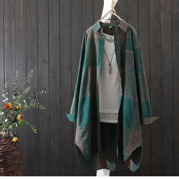 women's blouses & shirts plaid 2021 summer sunscreen jacket coat female casual korean style retro loose medium long thin, White
women's blouses & shirts plaid 2021 summer sunscreen jacket coat female casual korean style retro loose medium long thin, White