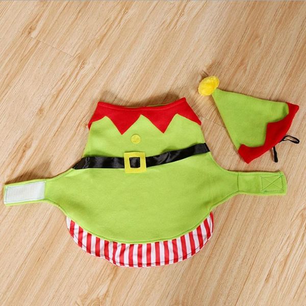 christmas decorations creative cute dog clothes santa hat set