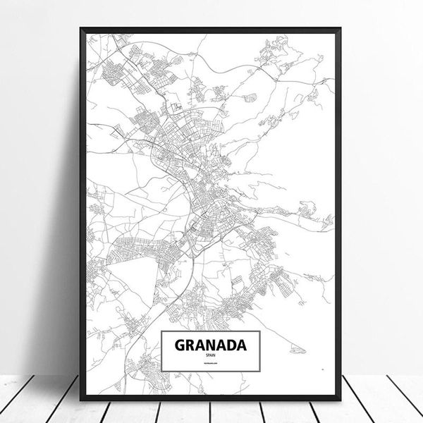 paintings granada, spain black white custom world city map poster canvas print nordic style wall art home decor
paintings granada, spain black white custom world city map poster canvas print nordic style wall art home decor