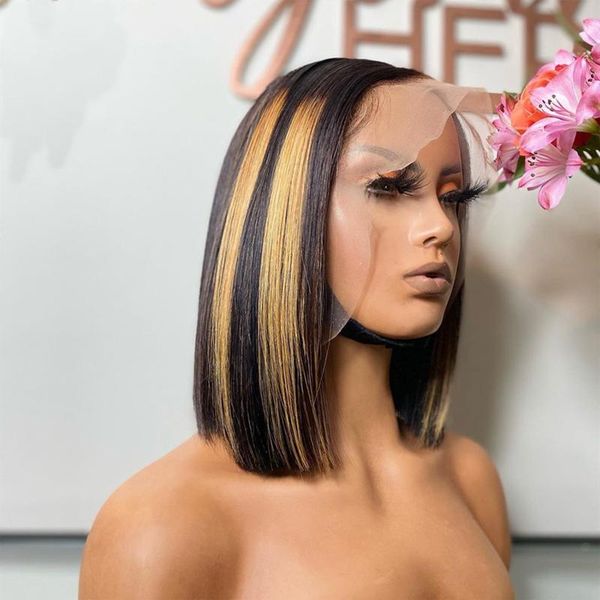 lace wigs remy highlight color short bob straight wig t part 13x4/6 front human hair for women with baby bleached knots, Black;brown
lace wigs remy highlight color short bob straight wig t part 13x4/6 front human hair for women with baby bleached knots, Black;brown