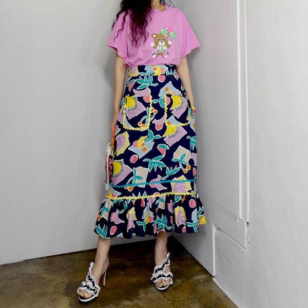 skirts rugod sweet floral skirt high waist pockets a-line slim naughty fruit pattern ruffle saia modis mujer, Black
skirts rugod sweet floral skirt high waist pockets a-line slim naughty fruit pattern ruffle saia modis mujer, Black