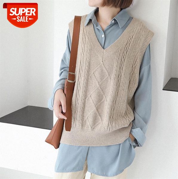 395-0175 solid color knitted vest v-neck loose korean style sleeveless college woolen women #it3v, Black;gray
395-0175 solid color knitted vest v-neck loose korean style sleeveless college woolen women #it3v, Black;gray