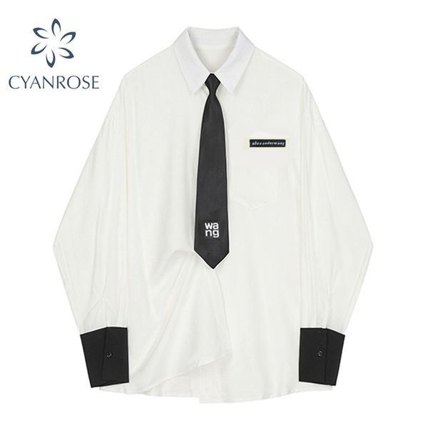 tie blouses and shirts women stylish white elegant streetwear loose blusas femme long sleeve single breasted cardigan pocket 210430
tie blouses and shirts women stylish white elegant streetwear loose blusas femme long sleeve single breasted cardigan pocket 210430