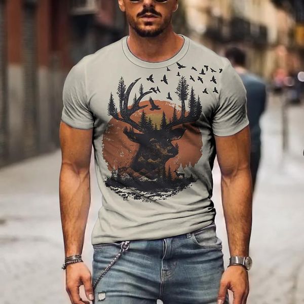 men's t-shirts summer deer pattern t-shirt casual animal hip-hop 3d-printed fashion animation costume, White;black
men's t-shirts summer deer pattern t-shirt casual animal hip-hop 3d-printed fashion animation costume, White;black