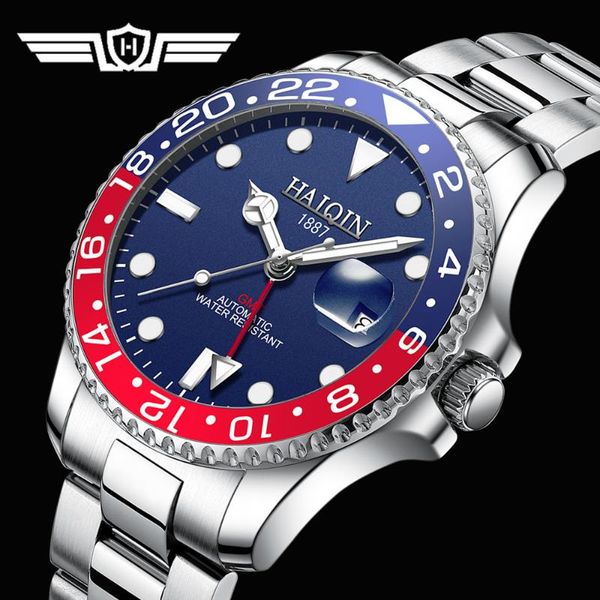 wristwatches haiqin watch mens automatic watches for men mechanical wristwatch waterproof sport elojes para hombre, Slivery;brown 
wristwatches haiqin watch mens automatic watches for men mechanical wristwatch waterproof sport elojes para hombre, Slivery;brown