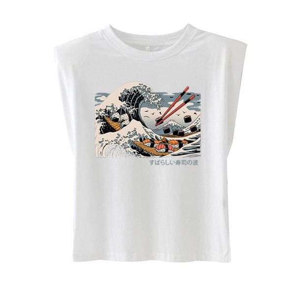 the great sushi shoulder pad tank t shirt women spring summer harajuku kawaii tee female sleeveless ladies women's t-shirt, White
the great sushi shoulder pad tank t shirt women spring summer harajuku kawaii tee female sleeveless ladies women's t-shirt, White
