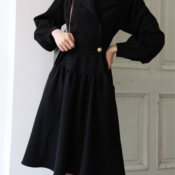 girl little casual dresses fashion french skirt yamamoto knee length black waist dress, Black;gray
girl little casual dresses fashion french skirt yamamoto knee length black waist dress, Black;gray