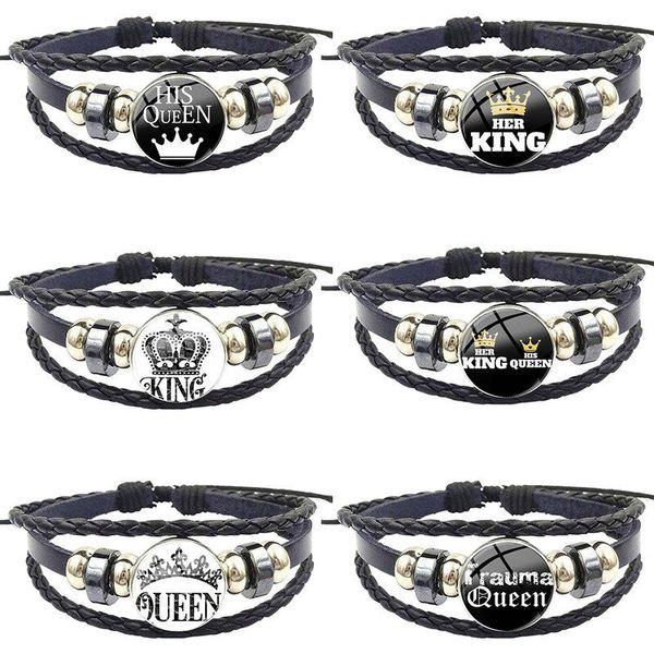 charm bracelets for party gift vintage plated jewelry glass cabochon black leather bracelet bangle his queen her king, Golden;silver
charm bracelets for party gift vintage plated jewelry glass cabochon black leather bracelet bangle his queen her king, Golden;silver