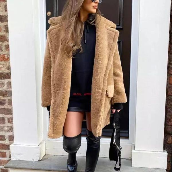 women's fur & faux women winter warm coats thick long elegant ladies teddy jackets turn down collar overcoat plus size casaco feminino, Black
women's fur & faux women winter warm coats thick long elegant ladies teddy jackets turn down collar overcoat plus size casaco feminino, Black