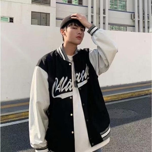 men's jackets spring american baseball uniform color matching loose tooling jacket male student couple trend casual, Black;brown
men's jackets spring american baseball uniform color matching loose tooling jacket male student couple trend casual, Black;brown