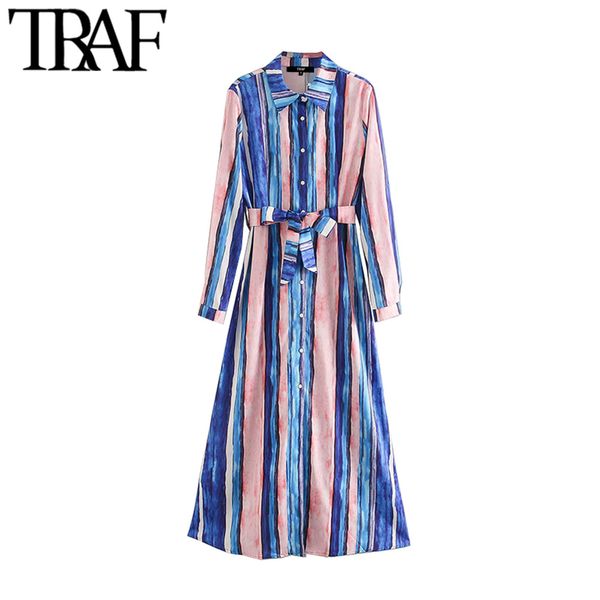 traf women chic fashion color striped midi shirt dress vintage long sleeve with belt female dresses vestidos mujer 210415, Black;gray
traf women chic fashion color striped midi shirt dress vintage long sleeve with belt female dresses vestidos mujer 210415, Black;gray