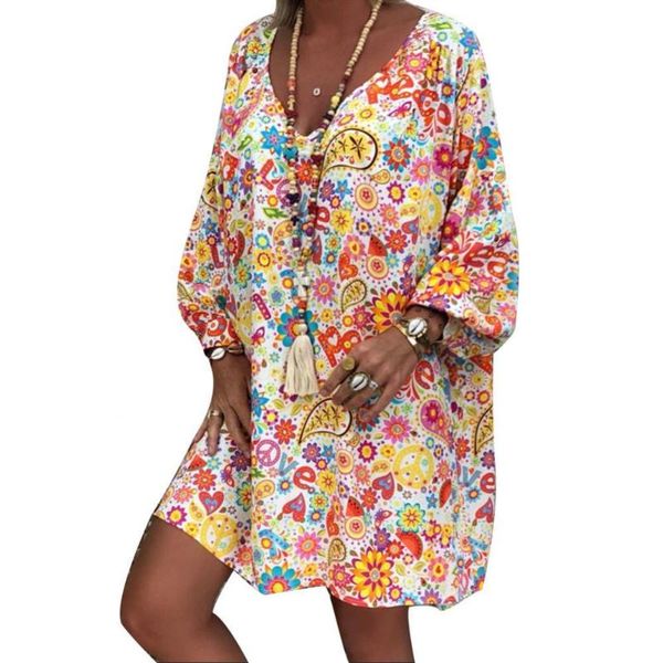 casual dresses summer beach dress women colorful floral printed long puff sleeve v neck loose mini fashion ladies vestidos, Black;gray
casual dresses summer beach dress women colorful floral printed long puff sleeve v neck loose mini fashion ladies vestidos, Black;gray