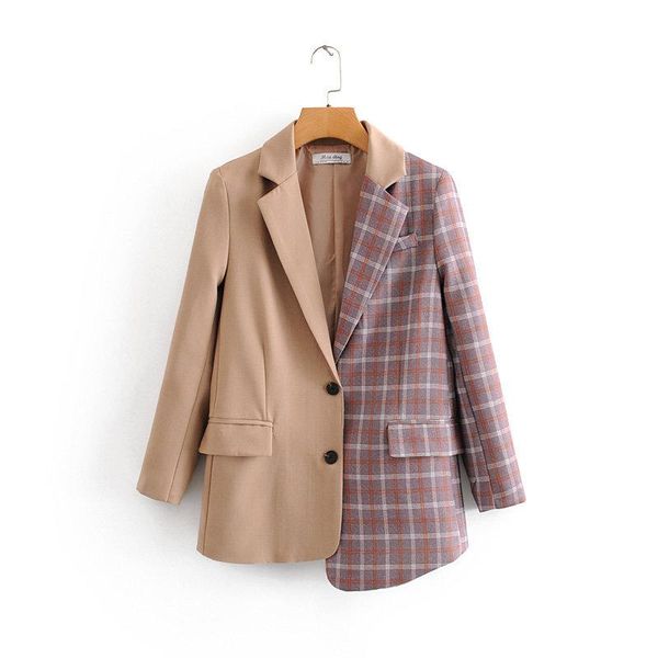 women's suits & blazers women patchwork asymmetrical suit 2021 fashion girls ladies plaid contrast color lapel female autumn chic highs, White;black
women's suits & blazers women patchwork asymmetrical suit 2021 fashion girls ladies plaid contrast color lapel female autumn chic highs, White;black