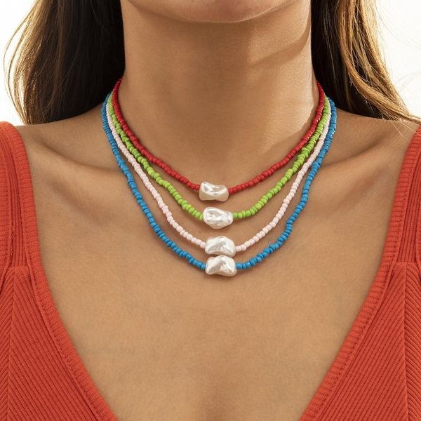 chokers handmade colorful beads choker necklace gift for women jewelry 2021 trendy charm retro pearls necklaces accessories, Golden;silver
chokers handmade colorful beads choker necklace gift for women jewelry 2021 trendy charm retro pearls necklaces accessories, Golden;silver
