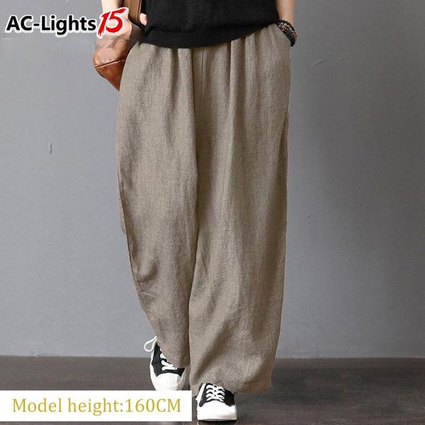 women's pants & capris female elegant streetwear cotton gray elastic waisted plus size khaki casual loose ankle-length trousers, Black;white
women's pants & capris female elegant streetwear cotton gray elastic waisted plus size khaki casual loose ankle-length trousers, Black;white