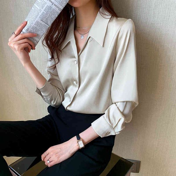 women's blouses & shirts autumn fashion single-breasted turn-down collar shirt women long sleeves office lady female blouse w1q9, White
women's blouses & shirts autumn fashion single-breasted turn-down collar shirt women long sleeves office lady female blouse w1q9, White
