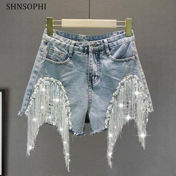 women's jeans 2021 women summer wide-leg shorts european style heavy beaded sequin fringed denim female pants, Blue
women's jeans 2021 women summer wide-leg shorts european style heavy beaded sequin fringed denim female pants, Blue