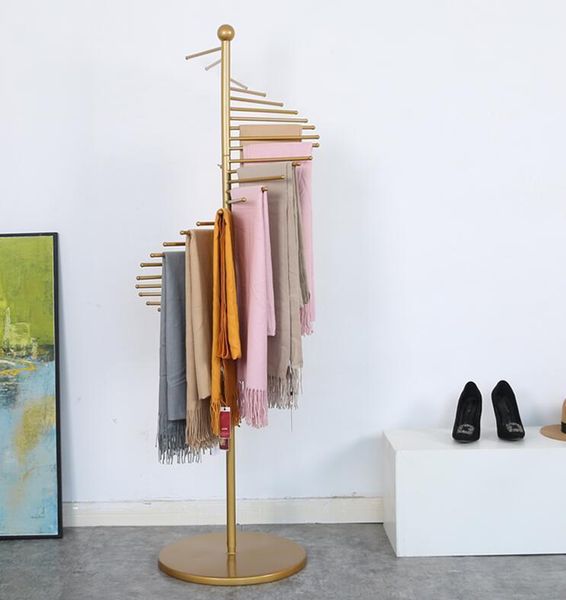 hooks & rails golden scarf shelf floor display rack creative hanging silk clothing store pants multi-functional round1
hooks & rails golden scarf shelf floor display rack creative hanging silk clothing store pants multi-functional round1