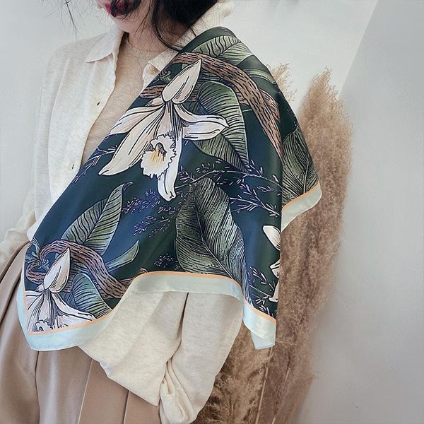 scarves 55*55cm 2021 floral print imitation silk scarf women satin small square exquisite pattern hairband, Blue;gray
scarves 55*55cm 2021 floral print imitation silk scarf women satin small square exquisite pattern hairband, Blue;gray