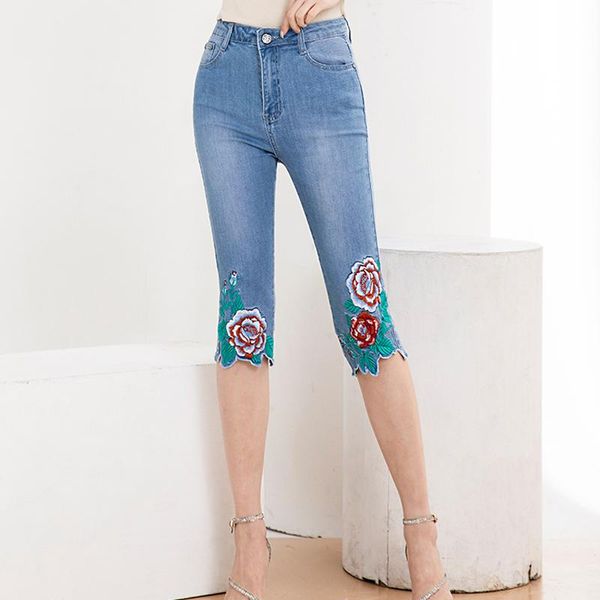 brand elastic skinny pants 2021 summer sweet embroidery flower high waist jeans women calf-length blue plus size women's
brand elastic skinny pants 2021 summer sweet embroidery flower high waist jeans women calf-length blue plus size women's