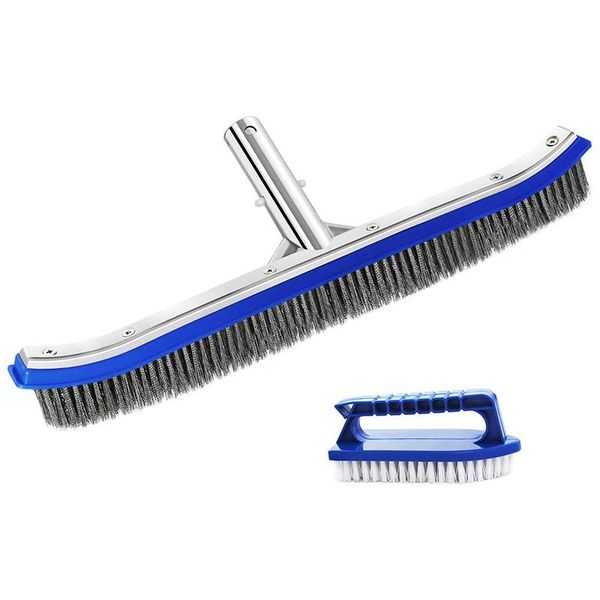 pool & accessories 18 inch stainless steel swimming brush with small for cleaning walls, tiles floors (pole not included)
pool & accessories 18 inch stainless steel swimming brush with small for cleaning walls, tiles floors (pole not included)
