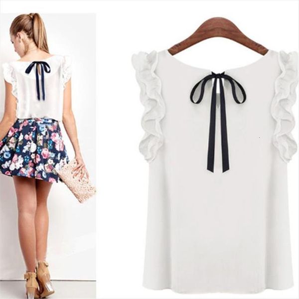 summer chiffon elegant bow womens shirts tie casual o neck butterfly sleeveless white women roupas
summer chiffon elegant bow womens shirts tie casual o neck butterfly sleeveless white women roupas