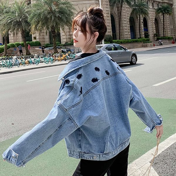 jackets coats embroidery denim jacket women's spring and autumn 2021 korean shixian thin zydw, Black;brown
jackets coats embroidery denim jacket women's spring and autumn 2021 korean shixian thin zydw, Black;brown