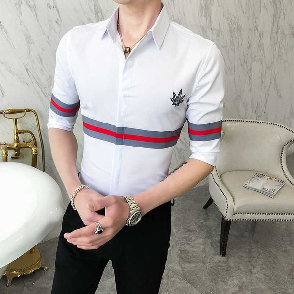 brand men shirt striped slim casual white dress shirts mens business shirts streetwear camisa social masculina 210527, White;black
brand men shirt striped slim casual white dress shirts mens business shirts streetwear camisa social masculina 210527, White;black
