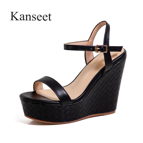 sandals kanseet platform open-toed super high heels women's summer wedges genuine leather handmade white women shoes, Black
sandals kanseet platform open-toed super high heels women's summer wedges genuine leather handmade white women shoes, Black