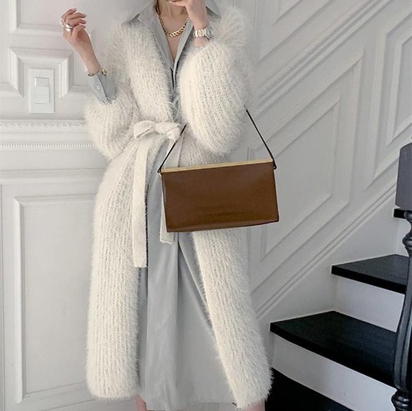 women's knits & tees women cardigan autumn winter open front 2021 casual loose thick korean chic with belte long coat knitted sweaters, White
women's knits & tees women cardigan autumn winter open front 2021 casual loose thick korean chic with belte long coat knitted sweaters, White