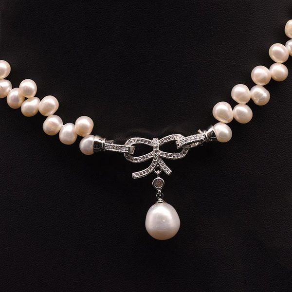 pendant necklaces genuine natural freshwater pearl necklace female original handmade woven temperament jewelry gift, Silver
pendant necklaces genuine natural freshwater pearl necklace female original handmade woven temperament jewelry gift, Silver