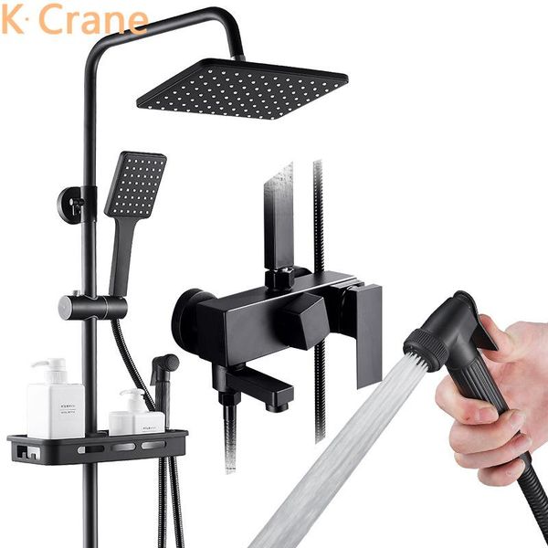 black shower set bathroom wall mount system cold water mixer bath faucet square round head brass tap rainfall faucets sets 
black shower set bathroom wall mount system cold water mixer bath faucet square round head brass tap rainfall faucets sets