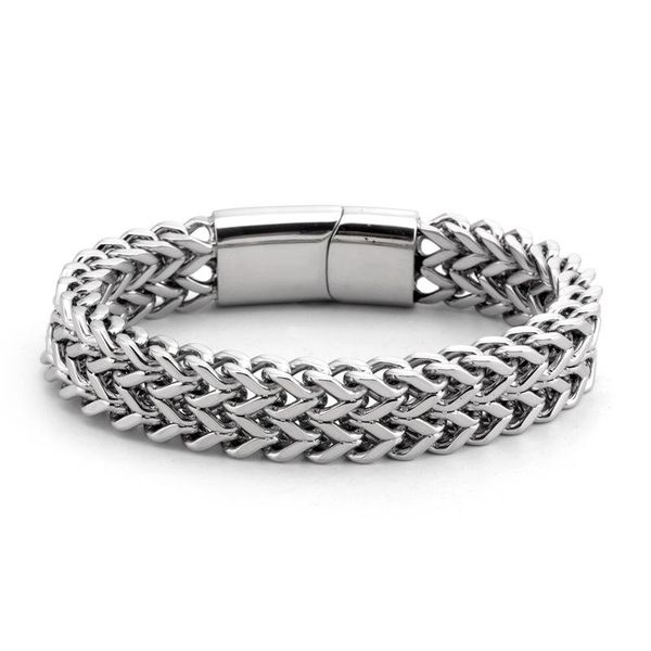 charm bracelets fashion magnet clasp titanium steel double-layer bracelet personality jewelry accessories, Golden;silver
charm bracelets fashion magnet clasp titanium steel double-layer bracelet personality jewelry accessories, Golden;silver
