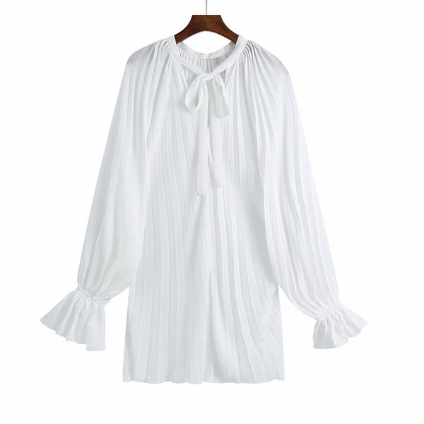 women summer loose pleated blouses shirts za long sleeve v-neck female fashion thin chiffon smock blusas 210513, White
women summer loose pleated blouses shirts za long sleeve v-neck female fashion thin chiffon smock blusas 210513, White