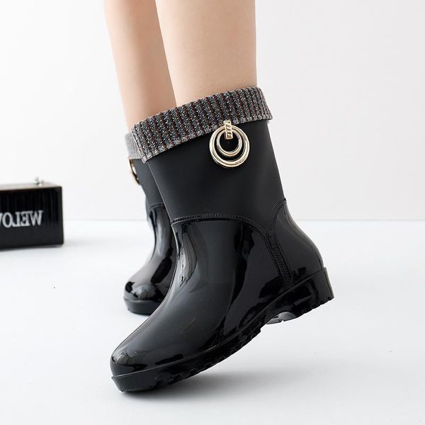 boots rubber rain for women waterproof warm plush fur fashion shoes ladies short ankle rainboots non-slip leather yg0l, Black
boots rubber rain for women waterproof warm plush fur fashion shoes ladies short ankle rainboots non-slip leather yg0l, Black