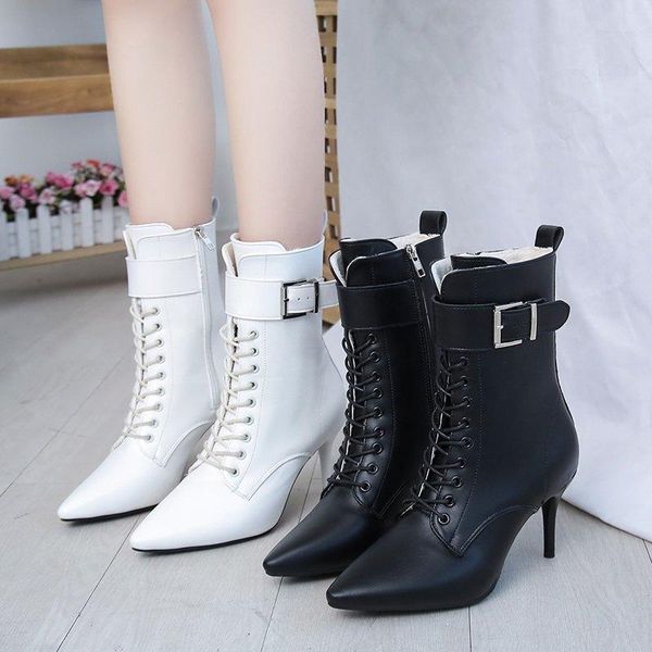 boots high heels women pointed toe thin heeled ankle woman winter warm plush pu leather shoes short booties femmes bottes, Black
boots high heels women pointed toe thin heeled ankle woman winter warm plush pu leather shoes short booties femmes bottes, Black