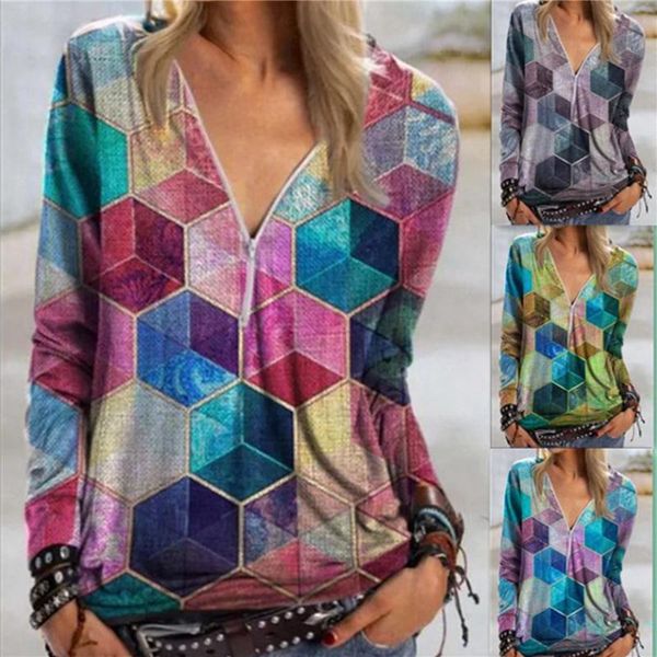 women's hoodies & sweatshirts autumn long-sleeved casual loose ladies v-neck sweaters stitching geometric pattern sweater, Black
women's hoodies & sweatshirts autumn long-sleeved casual loose ladies v-neck sweaters stitching geometric pattern sweater, Black
