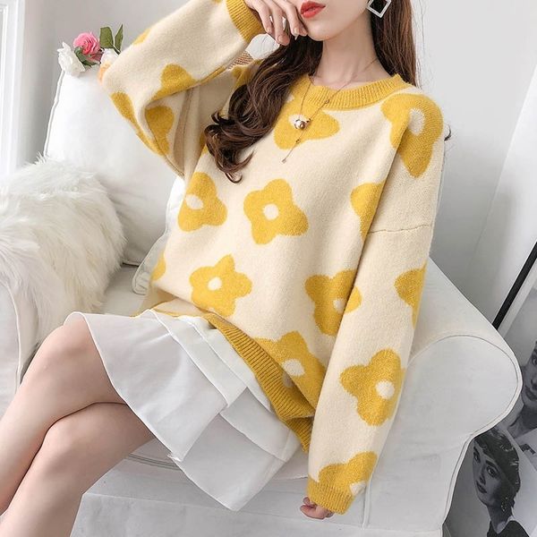 sweater knit loose lazy pullover sweater women winter women's jumper plus size, White;black
sweater knit loose lazy pullover sweater women winter women's jumper plus size, White;black