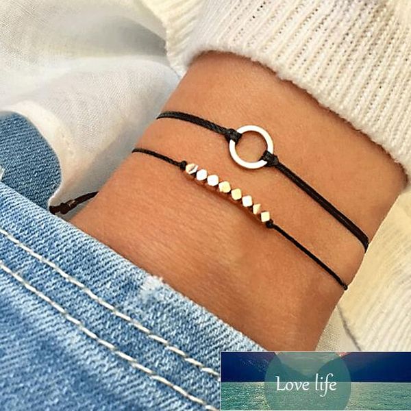 2-piece set simple geometric round bracelet fashion women's beaded black rope woven bracelet set elegant lady party jewelry  factory pr, Golden;silver
2-piece set simple geometric round bracelet fashion women's beaded black rope woven bracelet set elegant lady party jewelry  factory pr, Golden;silver