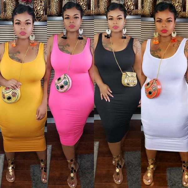 summer women suspender dresses plus size clothes fashion solid color round neck women midi dress xl-5xl wholesale 4 colors, Black
summer women suspender dresses plus size clothes fashion solid color round neck women midi dress xl-5xl wholesale 4 colors, Black