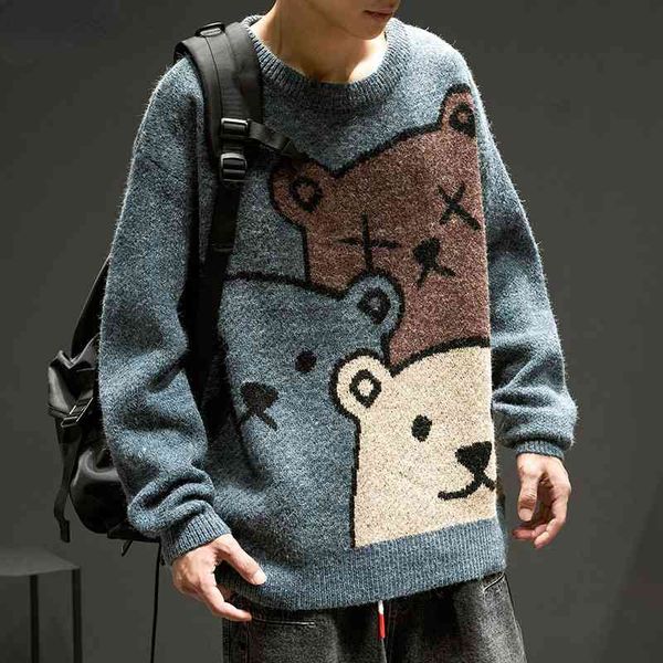 fakuntn cartoon bear 2021 winter men clothing fashion long sve knitted pullover sweater oversized cotton coat, Black
fakuntn cartoon bear 2021 winter men clothing fashion long sve knitted pullover sweater oversized cotton coat, Black