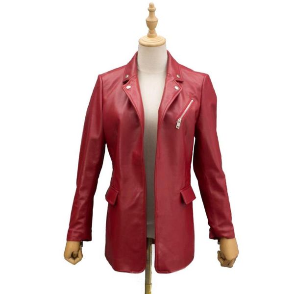 women's jackets women jacket spring autumn red real sheep leather coat fashion plain casual zipper outwear, Black;brown
women's jackets women jacket spring autumn red real sheep leather coat fashion plain casual zipper outwear, Black;brown